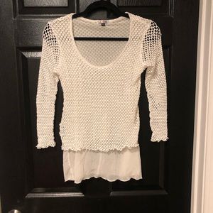 Jude white fishnet top
